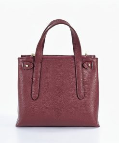 Celesta Cardinal Red Leather Tote Bag