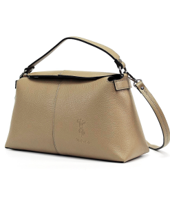 Ambra Chestnut Leather Shoulder Bag - Italian Genuine Leather