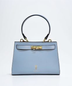 Emera Light Blue Top Handle Bag - Italian Leather