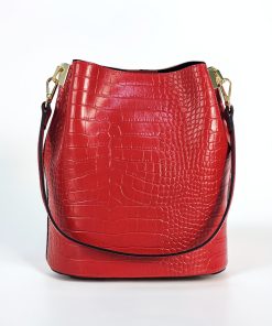 حقيبة يد نسائية حمراء جلد إيطالي طبيعي ماركة مراسي