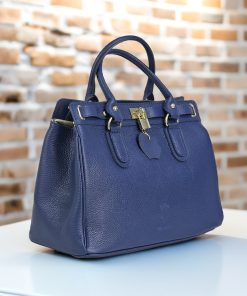 Alternative view of Novella Metro Blue Leather Tote Bag - Italian Genuine Leather