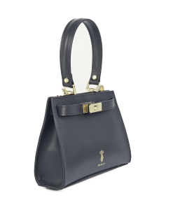 Alternative view of Emera Black Structured Top Handle Bag - Italian Leather