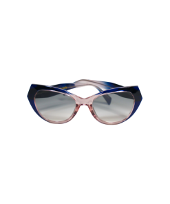 Gradient cat-eye sunglasses with rose-pink to midnight blue acetate frame - Ambra Metro Blue by Morasii