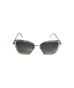 Translucent white cat-eye sunglasses with rose-gold metal frame - Bellissima White by Morasii