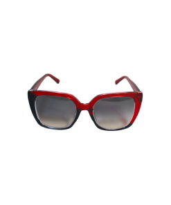 Squared cat-eye sunglasses in cardinal red and black dual-tone acetate - Celesta Cardinal Red by Morasii