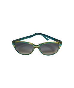 Translucent turquoise and sapphire oval cat-eye sunglasses - Diamanta Metro Blue by Morasii