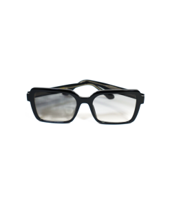 Bold black rectangular unisex sunglasses with gradient lenses - Firenze Black by Morasii