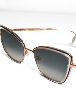 Alternative view of Bellissima White Sunglasses – Translucent Cat-Eye with Rose Gold Frame
