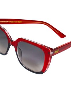 Alternative view of Celesta Cardinal Red Sunglasses – Squared Cat-Eye Dual-Tone Acetate