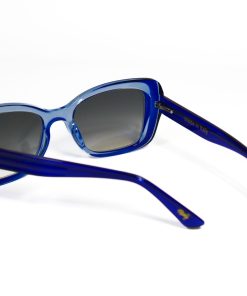 Alternative view of Lorena Light Blue Sunglasses – Translucent Square Cat-Eye Acetate