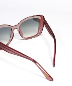 Alternative view of Lorena Azalea Sunglasses – Translucent Pink Cat-Eye Italian Acetate