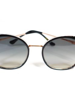 Alternative view of Aria Dark Sunglasses – Black Acetate & Rose-Gold Round Frame