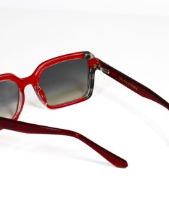 Alternative view of Firenze Cherry Red Sunglasses – Bold Rectangular Unisex Italian Acetate