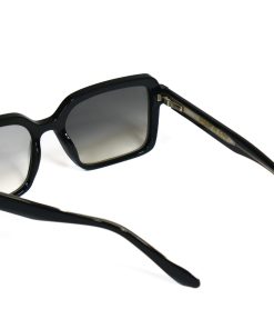 Alternative view of Firenze Black Sunglasses – Bold Rectangular Unisex Italian Acetate
