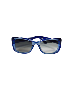 Translucent light blue square cat-eye sunglasses with angular lift - Lorena Light Blue by Morasii