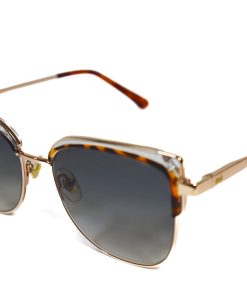 Alternative view of Mirella Chestnut Sunglasses – Square Tortoiseshell & Gold Metal Frame