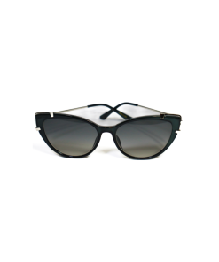 Emerald green cat-eye sunglasses with silver metal arms and golden tips - Lusso Kelly Green by Morasii
