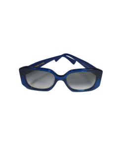 Oversized rectangular sunglasses in deep metro blue Italian acetate - Novella Metro Blue by Morasii