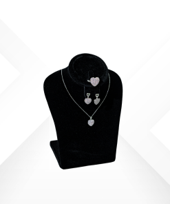 925 Sterling Silver jewelry set with heart-shaped design fully paved with zirconium stones - Lorena Azalea collection by Morasii