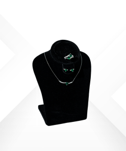 Kelly Green silver jewelry set with triangular heart zirconium stones - Lusso collection by Morasii