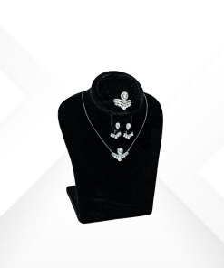 Pearl and zirconium silver set with crown-inspired teardrop design - Mirella Chestnut collection by Morasii